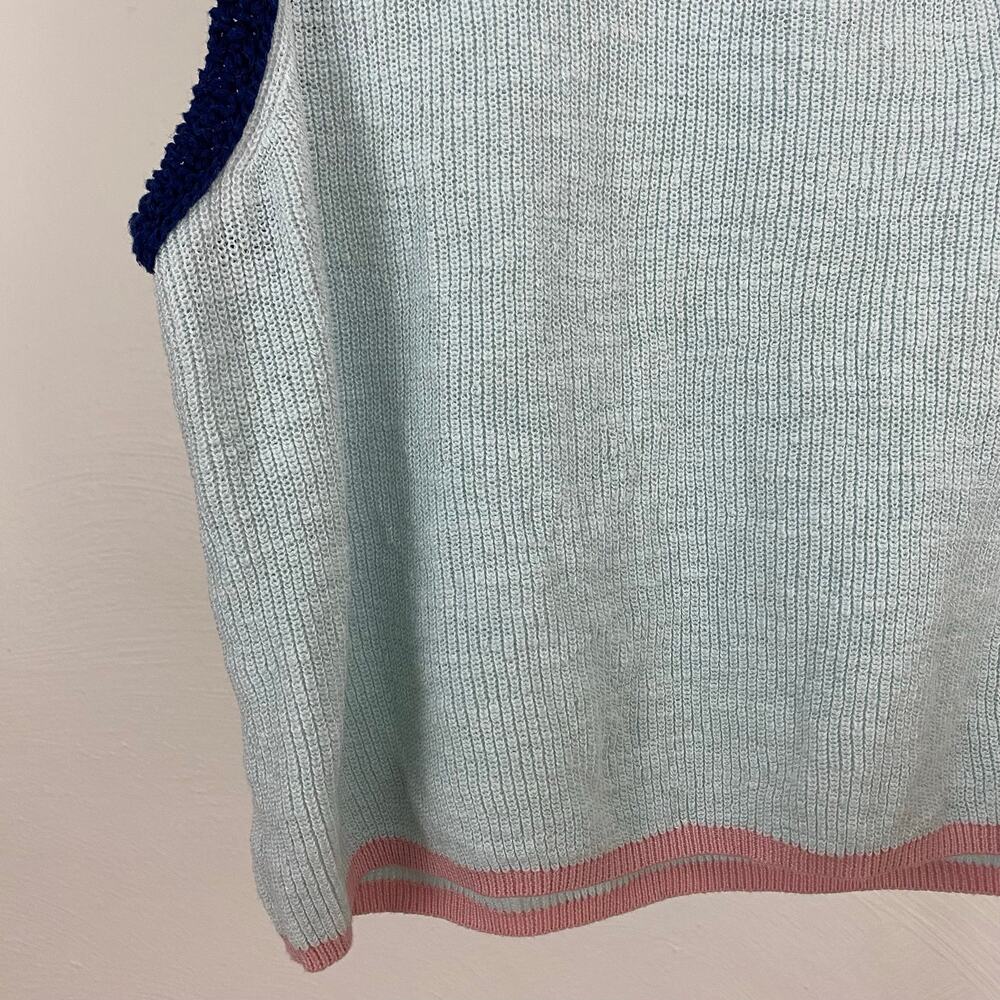 Free People Shelly Sweater Tank - Sky Blue Combo - Size XS - Picture 7 of 9